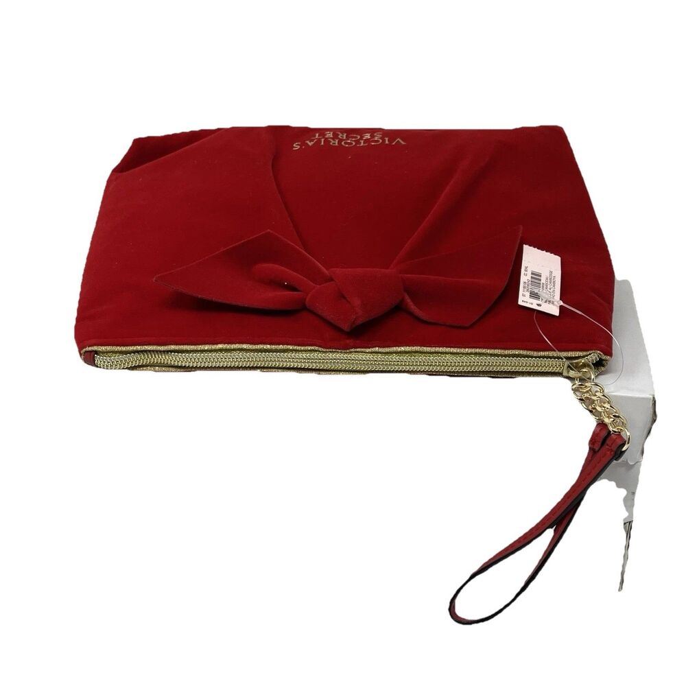 Victoria's Secret Red Velvet Glam Makeup Bag Wristlet Cosmetic‎ Case - Picture 9 of 10